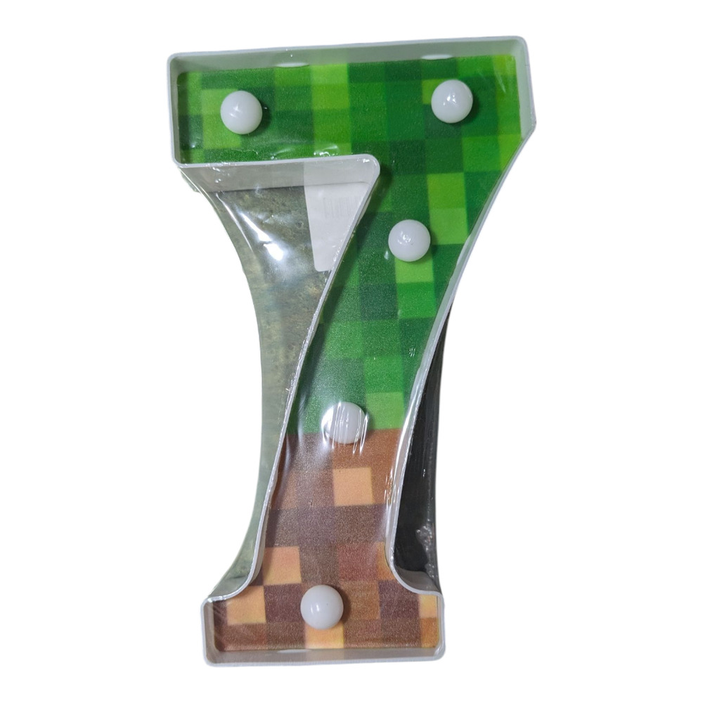 Pixel Pattern - Number 7 - Game Theme - LED Night Light - Light-Up - NWT